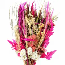 Buquê de Flores Secas Rosa Pink Decorativo | Arranjo Natural Preservado para Decoração, Presente e Mini Wedding