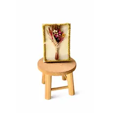 Quadro Decorativo Pequeno com Flores Secas Naturais 15cm | Decoração Boho Minimalista para Sala, Quarto e Escritório