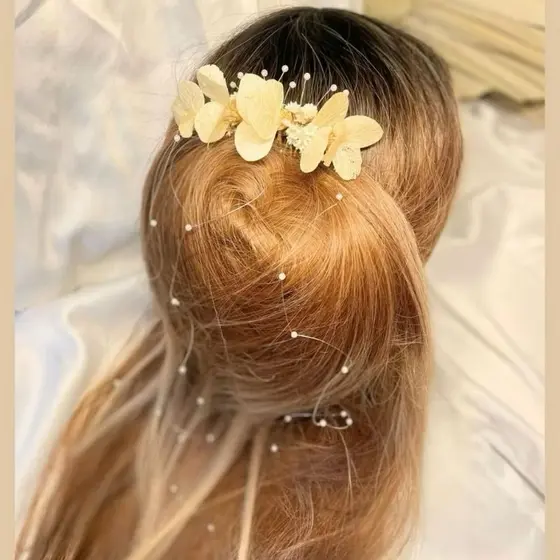 Grinalda de noiva Grinalda para cabelo Penteado para noiva Enfeite de cabelo para noiva