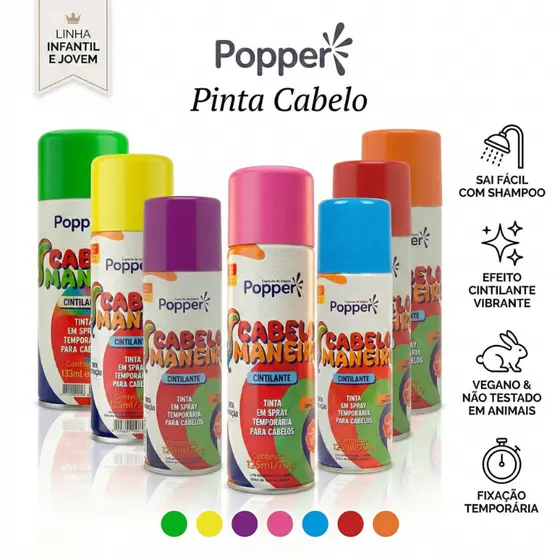 Spray De Cabelo Tinta Uso Para Cabelos De Todas As Formas Sai Facil Lavando 125ml ENVIO IMEDIATO!!