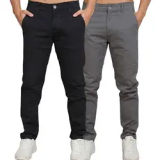Kit 2 Calças Sarja Masculina Premium Slim Com Elastano