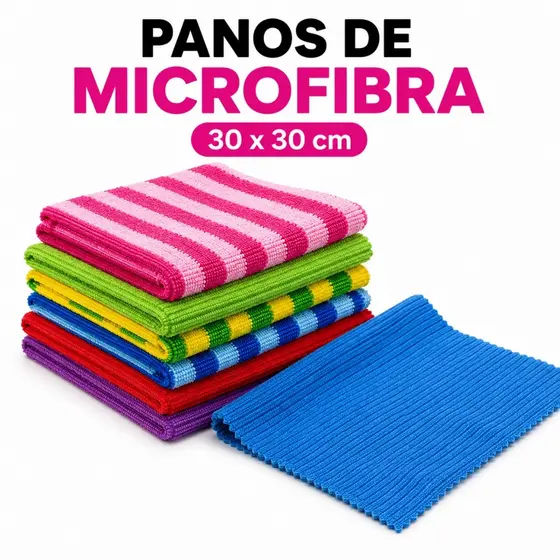 Kit 10 Panos De Limpeza Microfibra Alta Absorção Multiuso Pano de Microfibra Para Limpeza