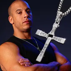 Colar Corrente Cruz Vin Diesel Dominic Toretto Velozes e Furiosos Corrente Cruz Inox