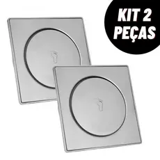 Ralo Inteligente Click 10x10 15x15 Cm Inox Banheiro Lavabo Veda Cheiro