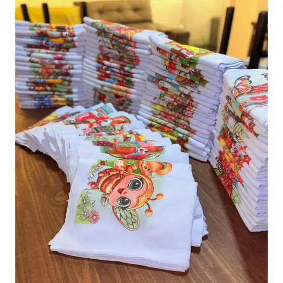 Kit 10 /15 / 25 Panos de Prato copa estampado Pé de Galinha estampas variadas