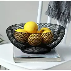 Fruteira de Metal Telada Preta – Moderna e Elegante
