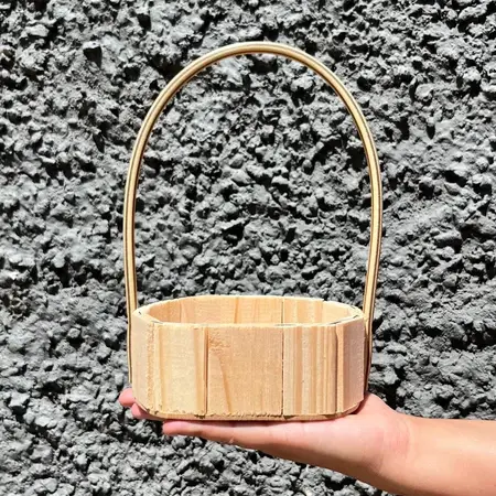 Kit 10 Cestas Oval Madeira Pinus 13cm Artesanal para Presente Lembrancinha Decoração
