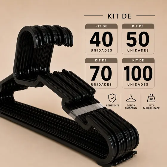 Kit Cabides para Roupas Adulto Resistente em ABS Organizador Guarda-Roupa