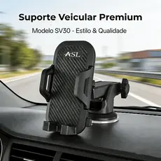 Suporte Veicular Universal ASL com Ventosa Haste Retrátil Anti Queda Trava 360 Graus