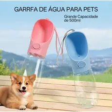 Garrafa De Água Bebedouro Pet Passeio Portátil 500ml para Cachorro e Gato
