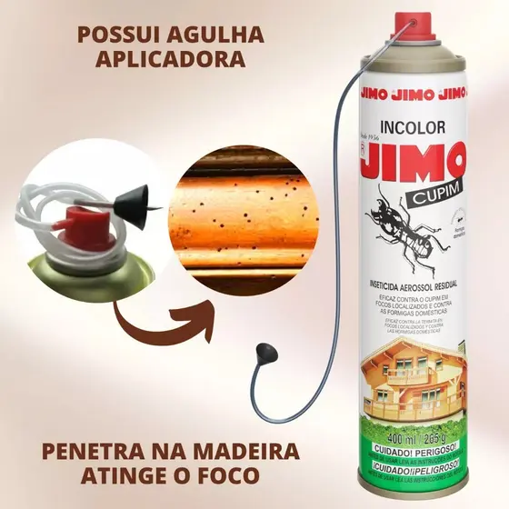 Jimo Cupim incolor 400ml com Agulha Aplicadora – dedetizador de  Cupins e Formigas, Proteção Eficaz e Duradoura