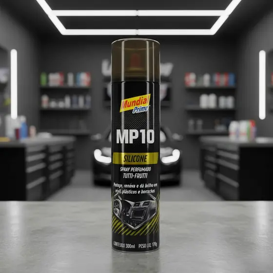 Silicone Spray MP10 300ml Mundial Prime – Brilho, Proteção e Perfume Tutti-Frutti