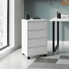 Gaveteiro Organizador 4 Gavetas Com Rodizios Escritório Home Office Carrinho Auxiliar