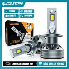 Vereor F9A Farol de carro LED super brilhante de 30000LM 200W compatível com farol H1 H3 H11Luz Brilhante