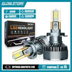 12V 24V para Carro e Caminhão Lâmpada LED M60 Kit Par 300W 80000LM Super Brilho Compatível H1/H3/H4/H7/H11/9005/9006