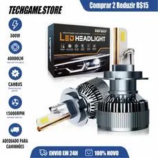 Par Lâmpada LED M70 300W 40000LM 6000K 12V/24V para Carro e Caminhonete Compatível H1/H3/H4/H7/H11/9005/9006