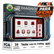 Scanner Automotivo Profissional ANCEL DS600BT Sgw FCA CAN FD DOIP, 34 Funções de Redefinição, Todos os Sistemas