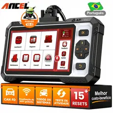 ANCEL FX6100 Scanner Automotivo em Português A/F Todos os Sistemas de Diagnóstico Óleo ABS SRS SAS