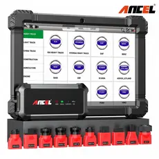 2026 Ancel X7 HD Ferramenta de Diagnóstico para Caminhões Pesados a Diesel, 24V 12V, Scanner OBD2 para Todos os Sistemas