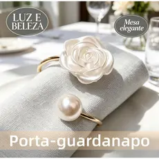 Kit 10 Anel Porta Guardanapos Argolas De Flor Premium- Decoração de Mesa Luxuosa para Festas, Jantares e Hotéis