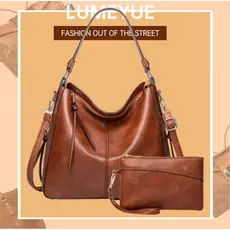 Bolsa Feminina Vintage Couro PU Opções Tamanho Grande e Pequeno Bolsa Tote De Ombro Prático