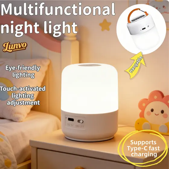 Abajur Quarto Luminária Led De Mesa Criado Mudo Recarregável Touch Cabeceira De Quarto Luz Estudos