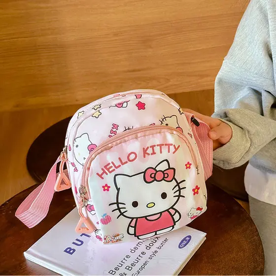 Bolsas de Ombro Hello Kitty Kuromi Cartoon Sanrio Melody Crianças Casuais Versáteis Bolsas de Viagem Mensageiro