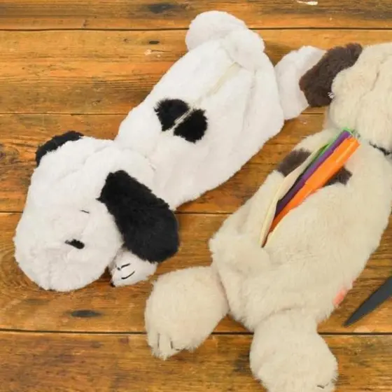 Estojo de Lápis de Grande Capacidade, Snoopy de Pelúcia Fofo, Série Charlie, Animal de Desenho Animado Multiuso
