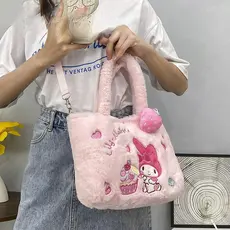 Bolsa Feminina JESTINE, Bolsa Transversal de Pelúcia Cinnamoroll e Kuromi, Ideal para Viagens, Melody G