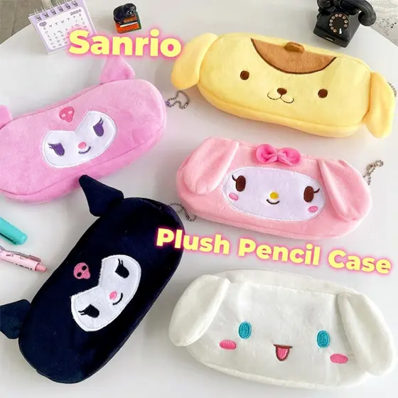 Black My Melody, Black Cinnamoroll, Little Cinnamoroll, Pom Pom Purin, artigos escolares e de papelaria fofos da Sanri