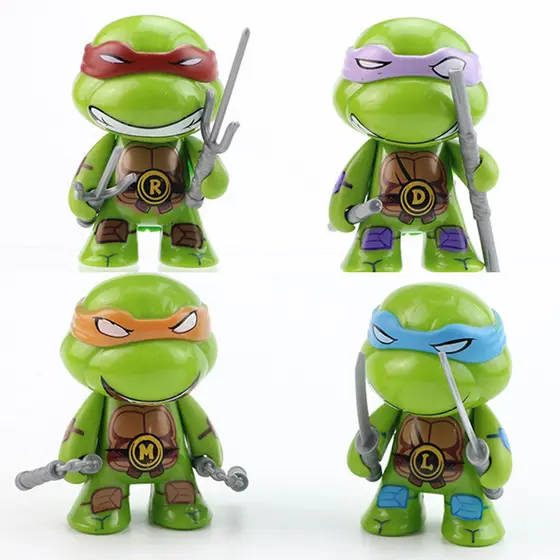 4 Peças Tartarus Ninja Mutante Figuras de Ação Teenage Leo Rapha Mike Donjigo Bone Brinquedos Infantis