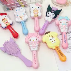 Pente de cabelo antiestático de ABS da Sanrio, pente de massagem com almofada de ar requintado e portátil.