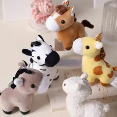 1 peça de brinquedo de pelúcia macio em formato de cavalo marrom, alpaca, burro, girafa, zebra.