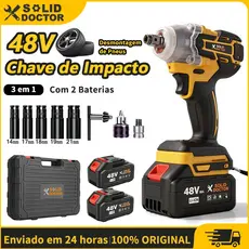 Solid Doctor Parafusadeira Furadeira Chave De Impacto Kit 48V 350NM Sem Fio 2 baterias Com Maleta