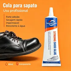 Cola para Sapatos Premium de Alta Resistência 60ml - Adesivo de Reparação para Calçado de Couro e Sapatilhas Desportiva