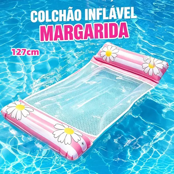 Cama flutuante inflável Boia Piscina Cama Flutuante Rede Deitado Reclinável Inflável