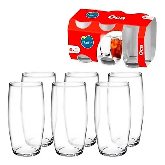 Jogo De Copos De Vidro Com 6 peças 300ml - Oca Nadir Figueiredo