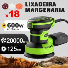 Lixadeira Profissional Orbital 350w 110V/220V Com De Lixa Coletor Inclui 18 lixas grátis