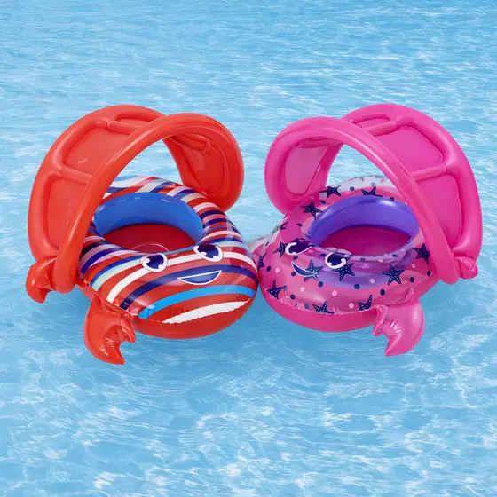 Bote Boia Inflável Infantil Caranguejo Para Piscina e Praia (6 a 18 meses) PVC Resistente