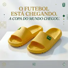 Slide Chinelo Brasil Leve Básico Copa do Mundo Moda Escolas Cores Festas Estilo Futebol.