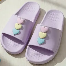 Chinelo Slide Nuvem 3 Corações Charmosa Leve Básico Menina Moda Escolas Cores Festas Estilo