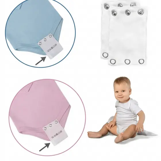 Kit 6 Alongadores de Body Bebê Extensor rectangulare para Body Infantil Prolonga o Uso do Body