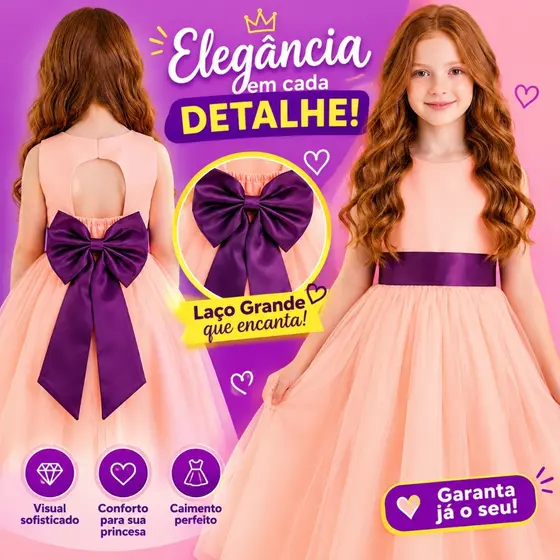 Laço Grande para Daminha de Honra Faixa de Cintura Infantil Casamento Festa Cerimônia Evento
