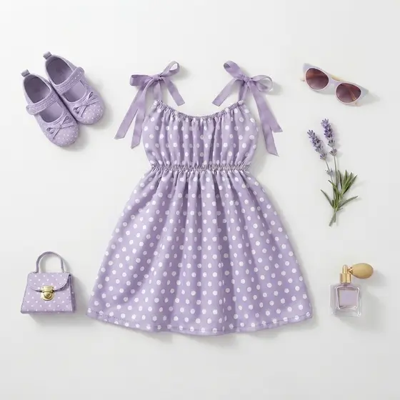 Vestido Infantil Menina Alça com Festa Verão Roupa Bebê Casual Elegante Confortável