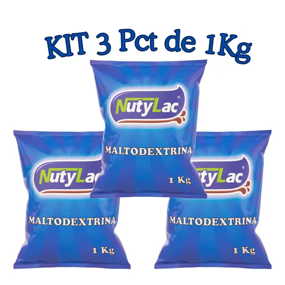 Maltodextrina KIT 3Kg - 100% Pura – Natural (Sem sabor) - Nutylac