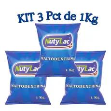 Maltodextrina KIT 3Kg - 100% Pura – Natural (Sem sabor) - Nutylac