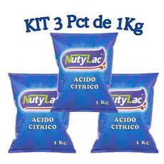 Ácido Cítrico KIT 3 Kg - 100% Puro - Alimentício - Nutylac