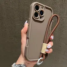 Capa de telefone luxuosa com cordão macio em cor doce, adequada para iPhone 16 17 15 14 13 12 11 Pro Max 7 8 Plus XR XS
