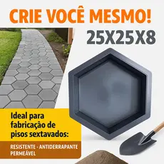 Forma de Bloquete Plastica Liso Para fazer em Casa Chacara Hexagonal Para Calçadas Envio Imediato