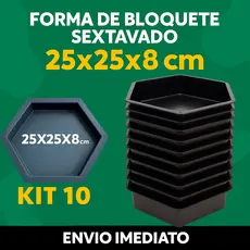 10 Kit e 5 Kit Formas de Bloquete Liso Forma Sextavada Para Construção Grande Concreto Envio Ja kits de 55 e 10